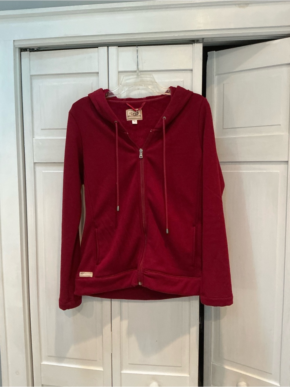 UGG. Fleece Hooded Jacket - Brick Red -M